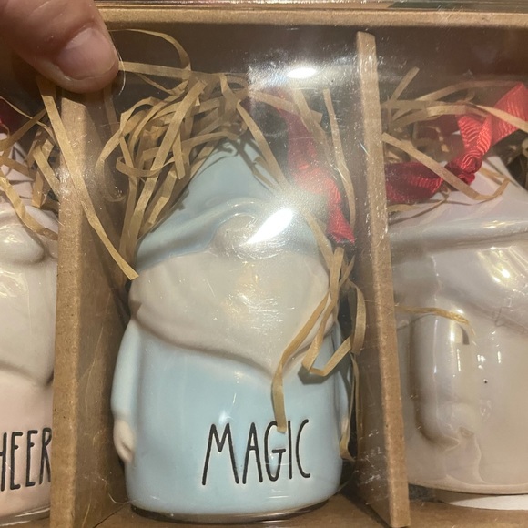 NEW! Rae Dunn Set of 3 Ceramic Gnome Ornaments (Cheer, Magic and Festive) - Picture 5 of 9